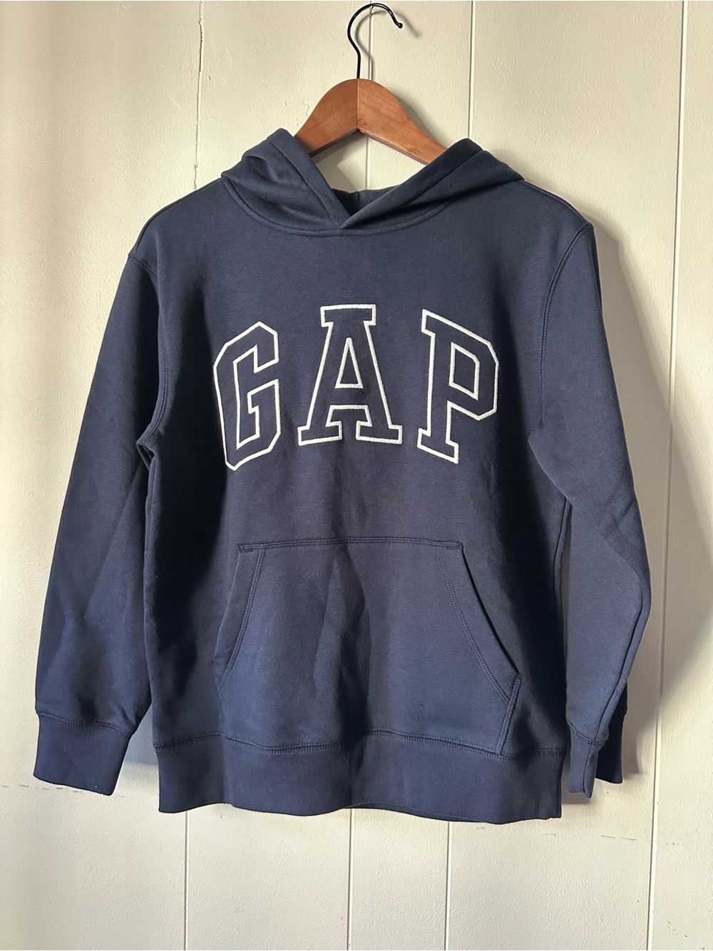 GAP Kids Navy Hoodie with White Logo XL New